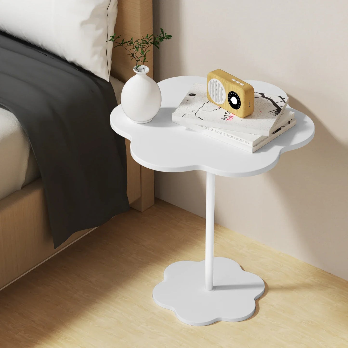 White Cloud Shaped End Table