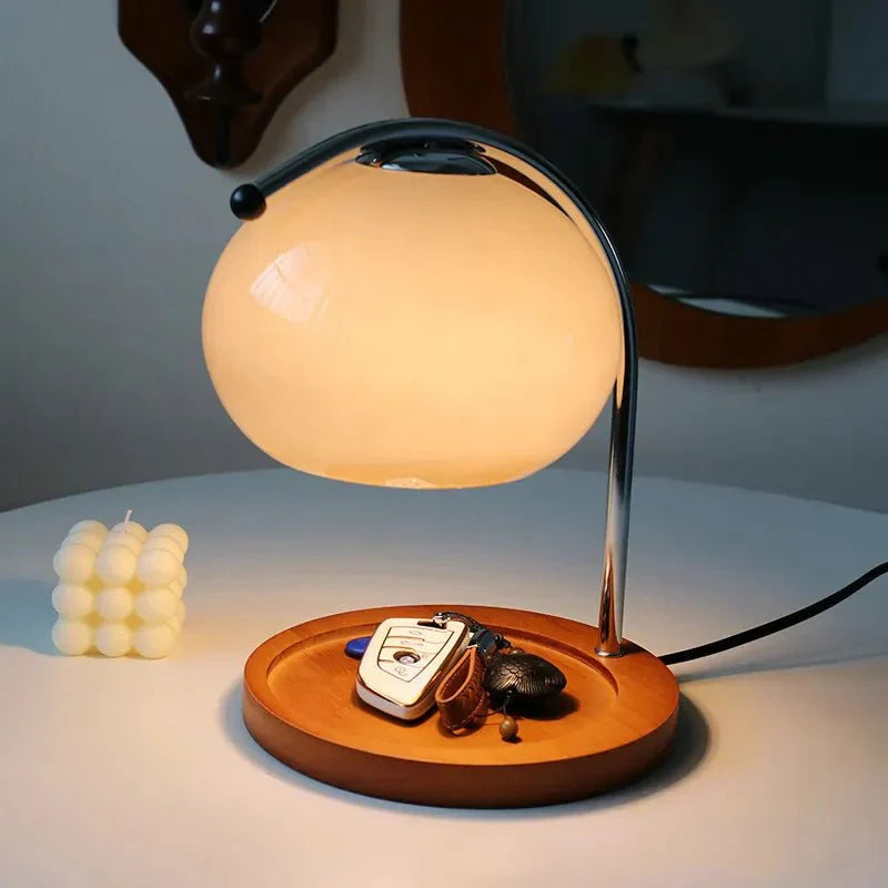 Warm White Glass Tea Light Lamp