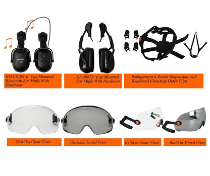 Protective Hard Hat with Goggles and Face Shield