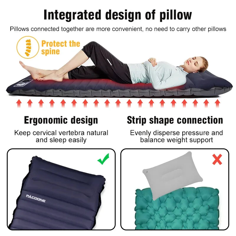 Lightweight Portable Camping Air Mattress with Pump
