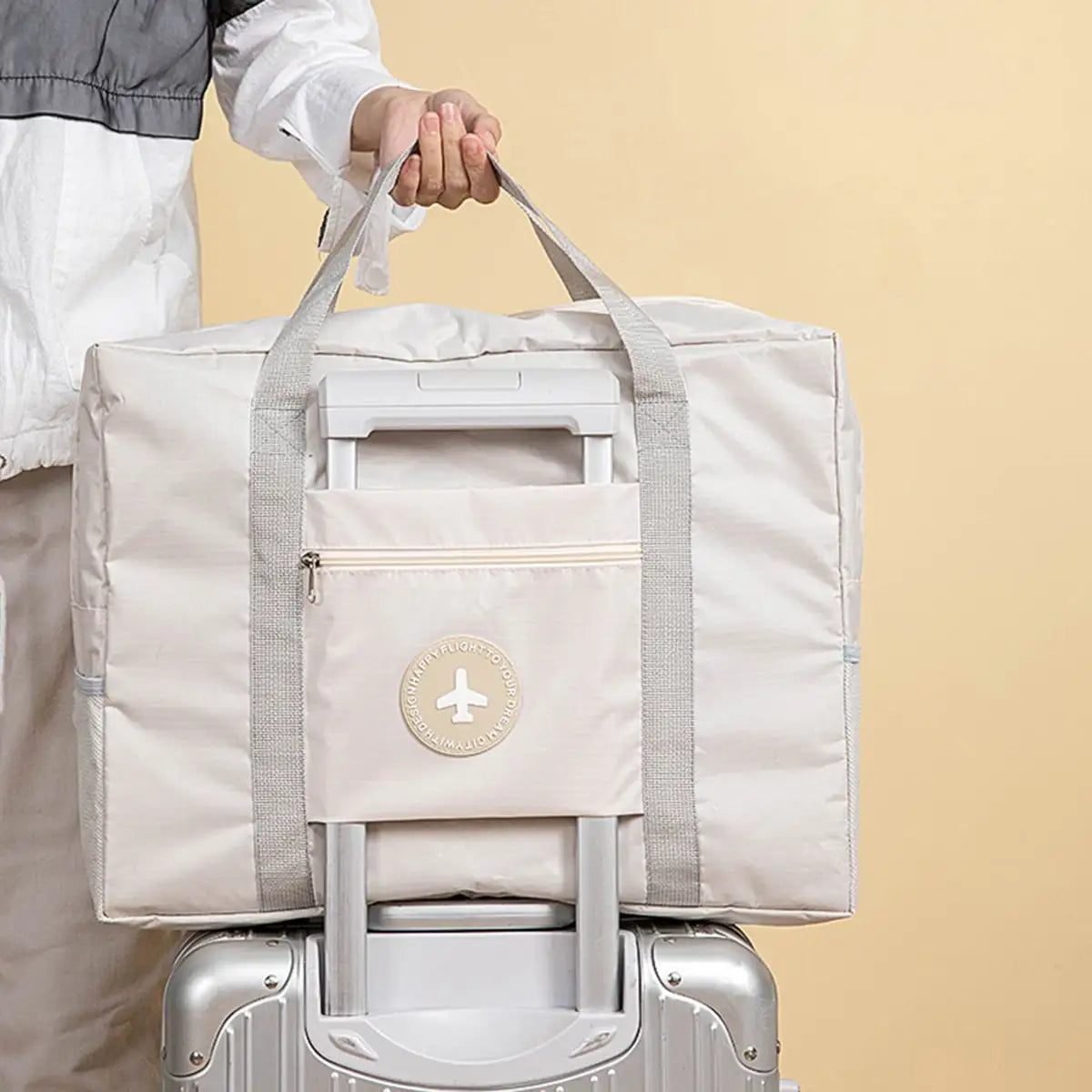 Durable Folding Travel Duffel Bag with Extra Pockets