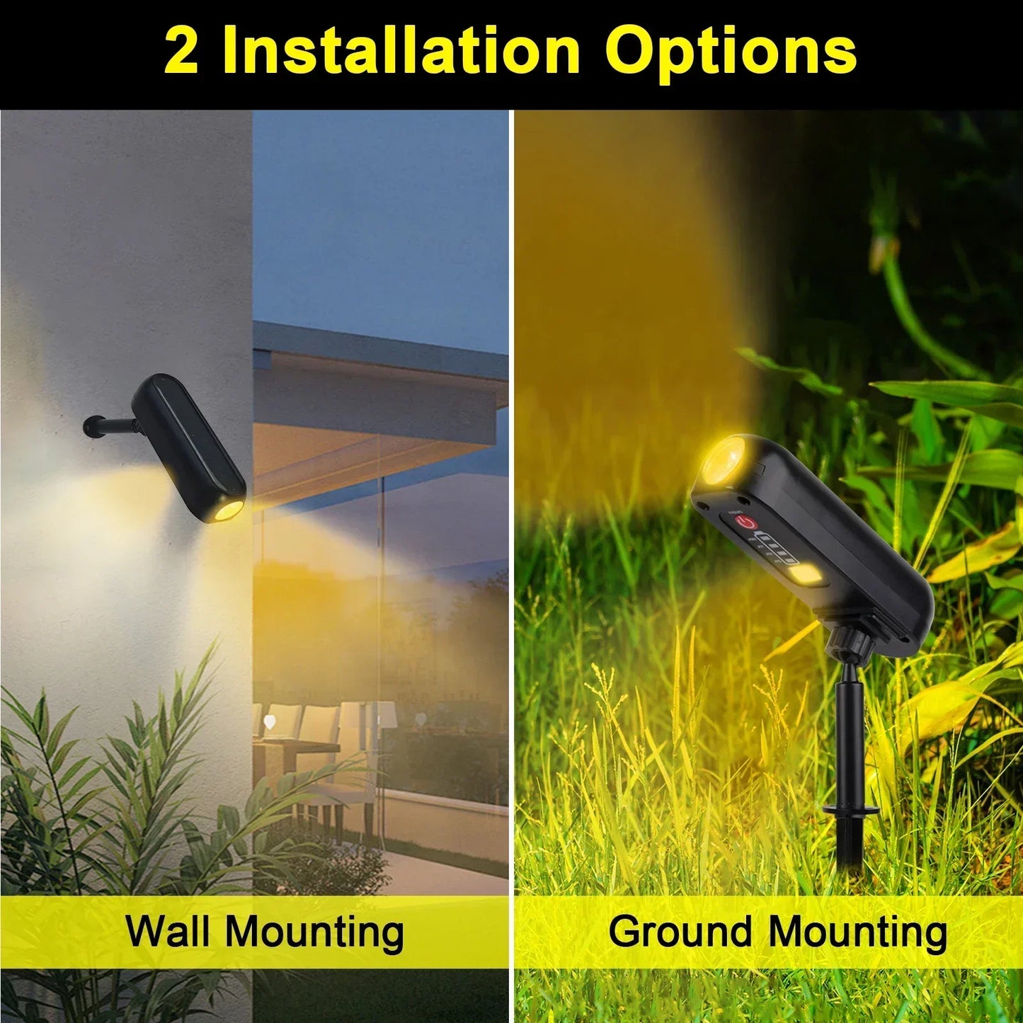 Solar Powered Garden LED Spotlight Waterproof Outdoor Light