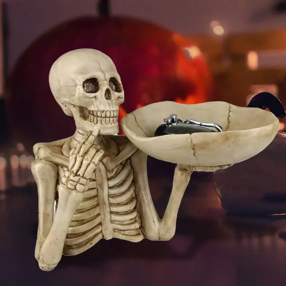 Spooky Skull Resin Serving Tray