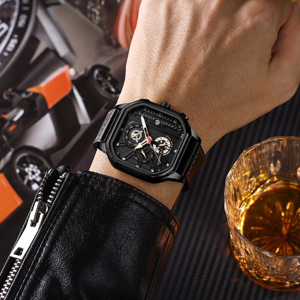 Stylish Wavefront Waterproof Square Watch