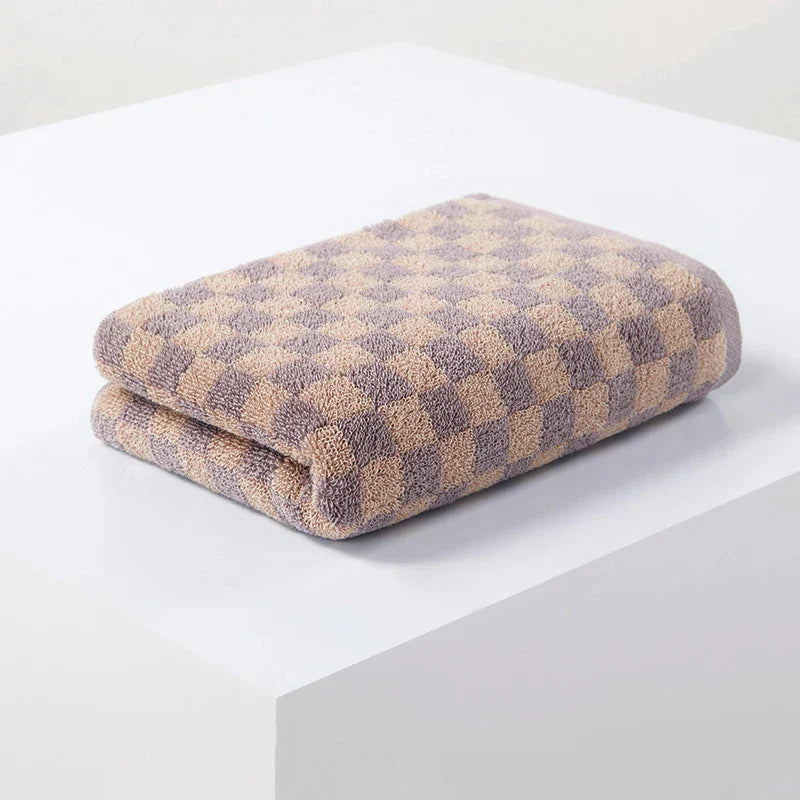 Plaid Absorbent Bathroom Towels