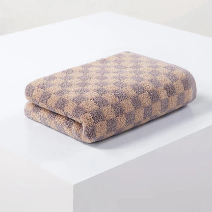Plaid Absorbent Bathroom Towels