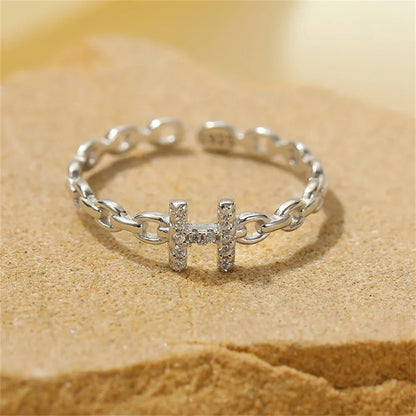 Delicate Diamond Initial Letter Ring