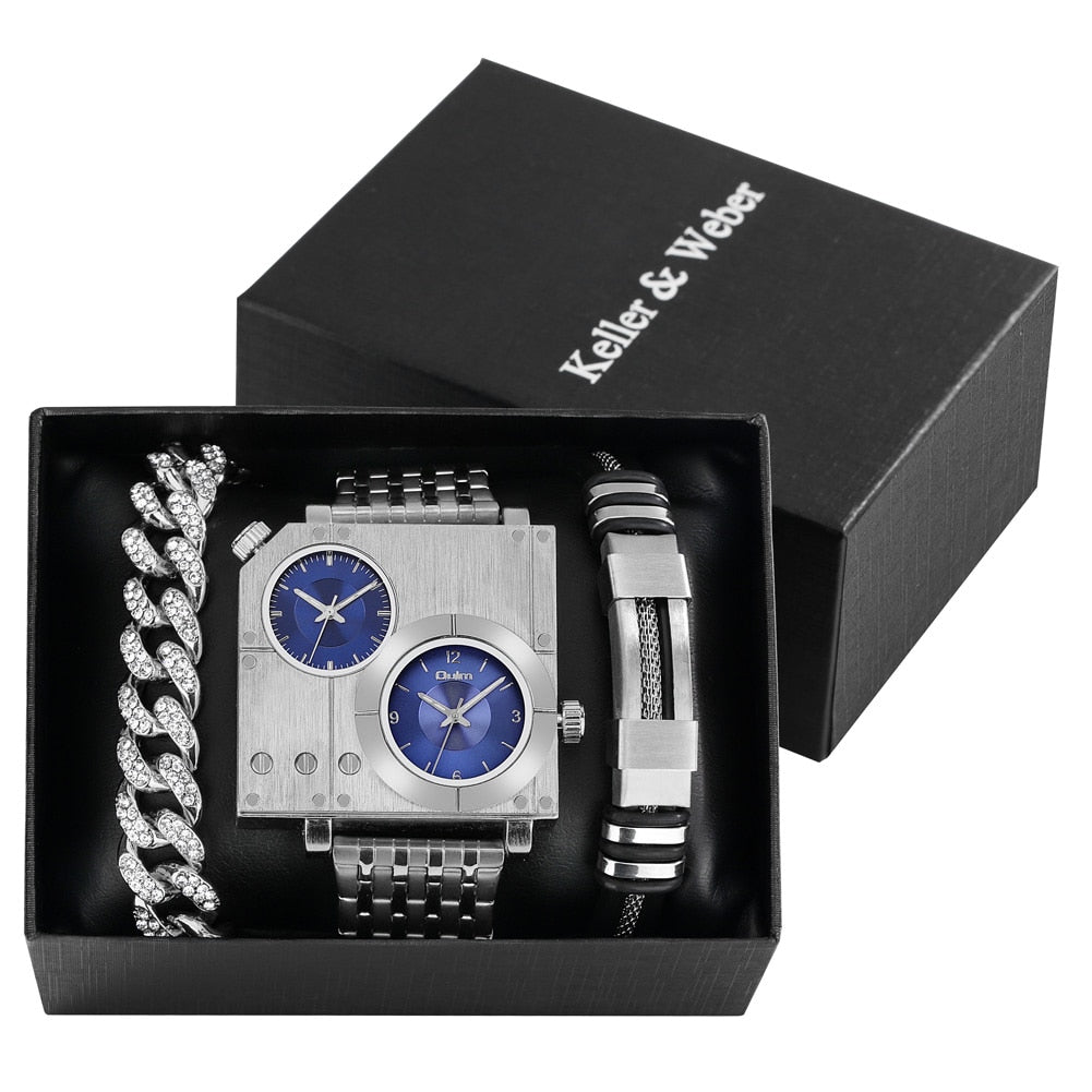 Stylish Quartz Square Watch Box Set