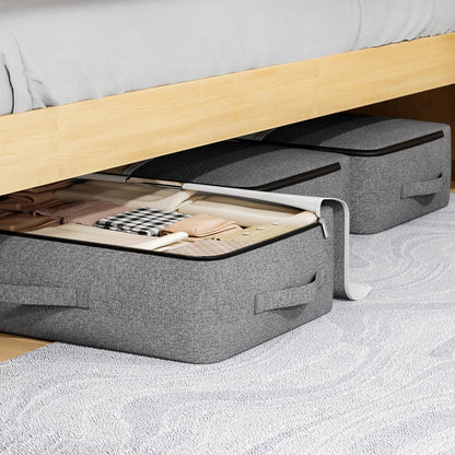 Large Foldable Storage Bag with Zipper and Window Gray