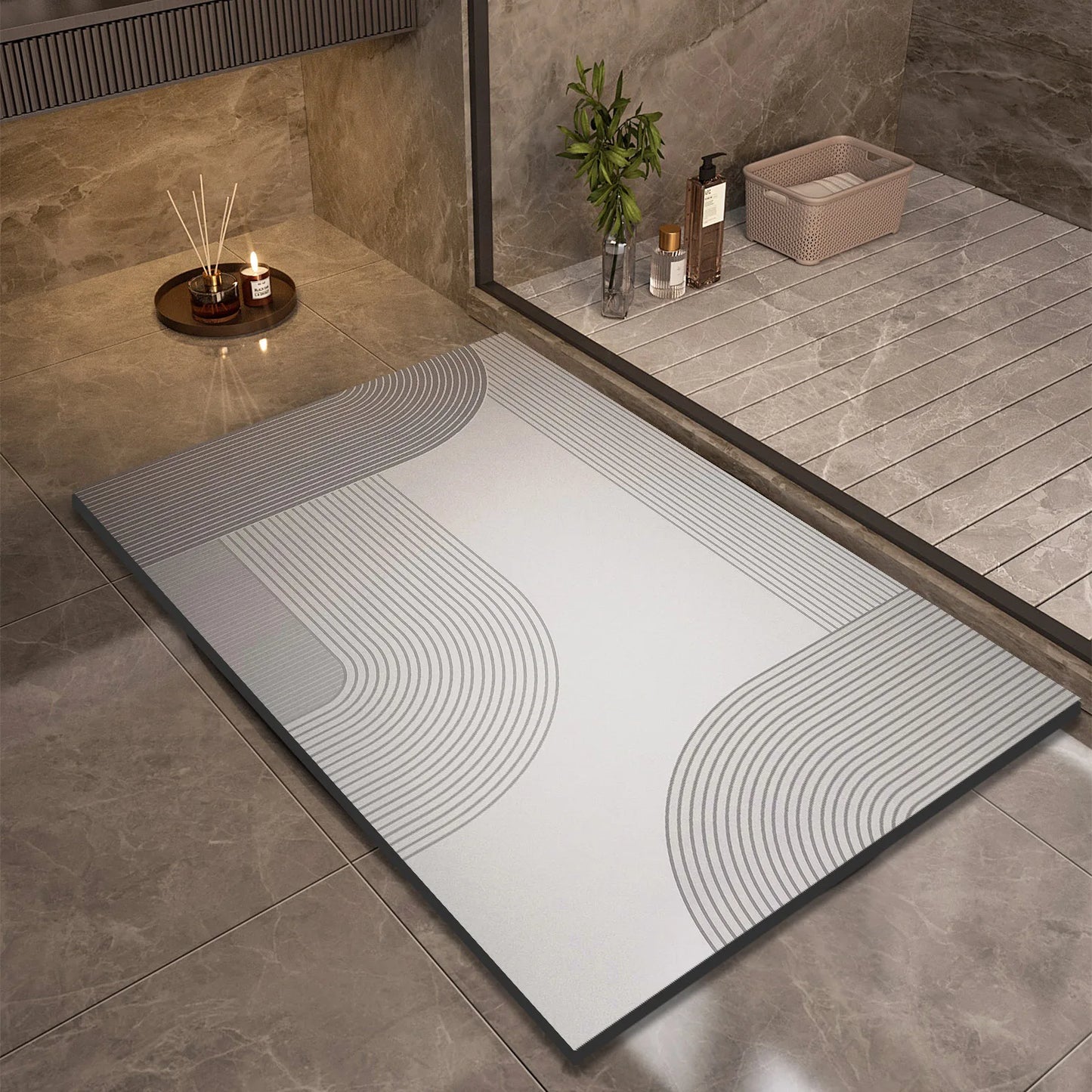 Soft Grip Bathroom Mat Fast Dry Shower Floor Rug
