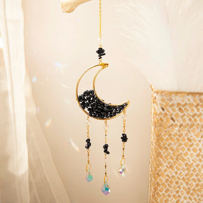 Sparkling Glass Moon Wall Decoration