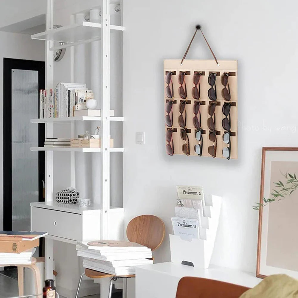 Stylish Wall Mount Glasses Organizer Storage Case