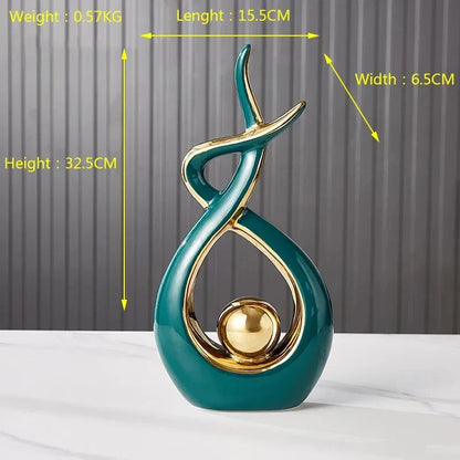 Minimalist Ceramic Decor Figure for Home Office