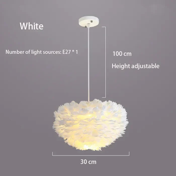 Simple Nordic Feather Drop Light with LED - Befez