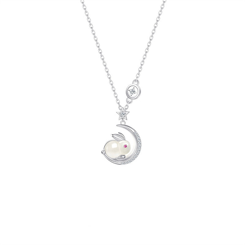 Shiny Rabbit Night Sky Pendant Necklace - Befez