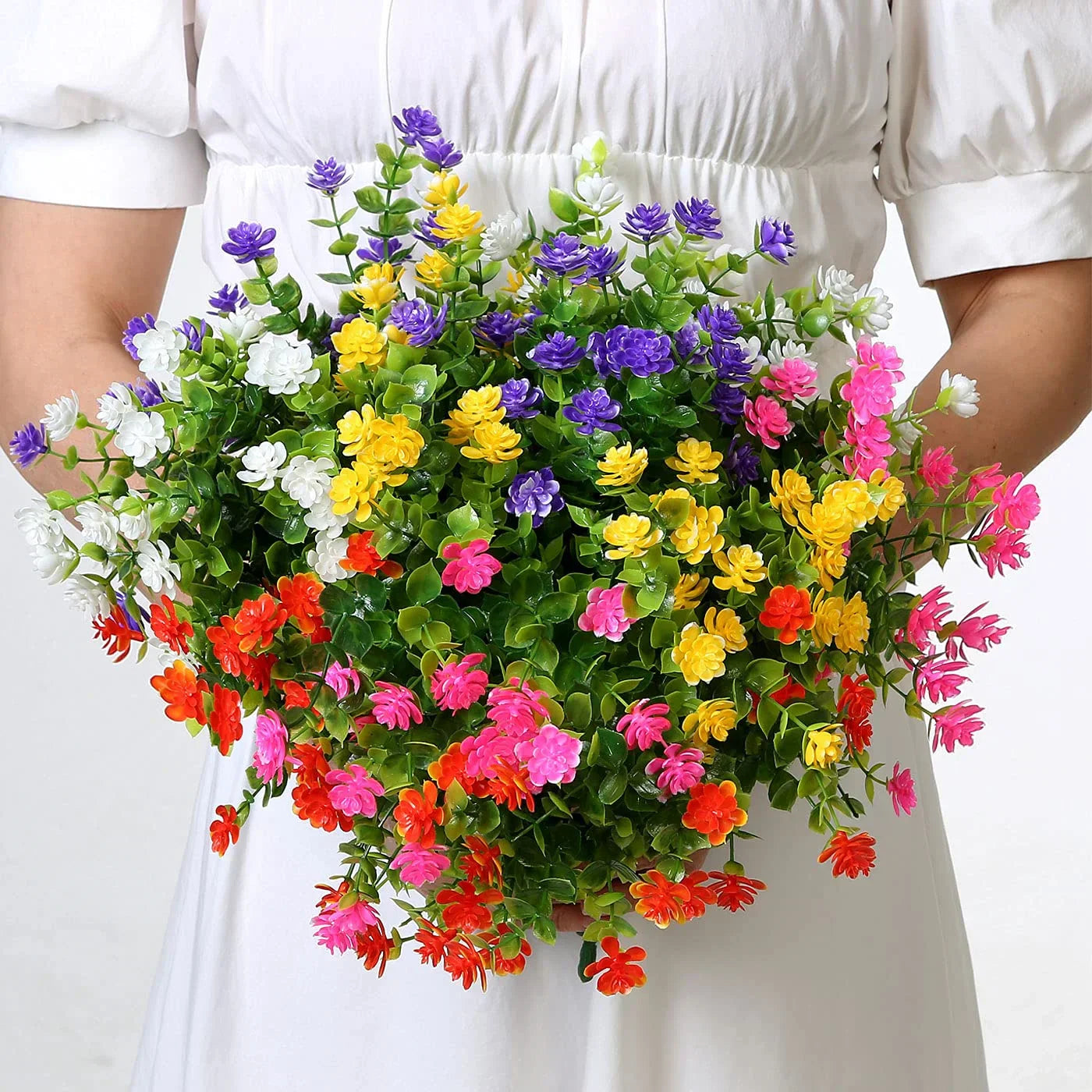 Colorful Outdoor Artificial Hanging Flowers
