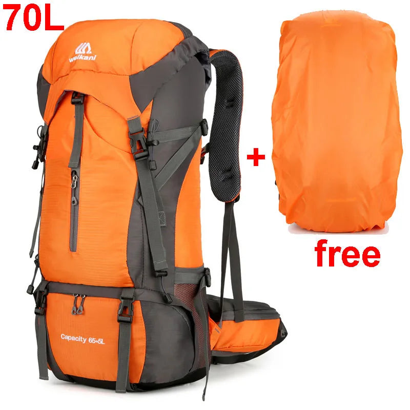 Durable 70L Hiking Backpack with Rain Cover