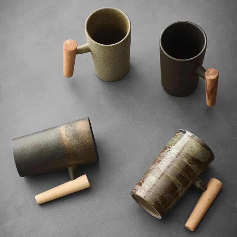 Unique Wooden Handle Coffee Mug