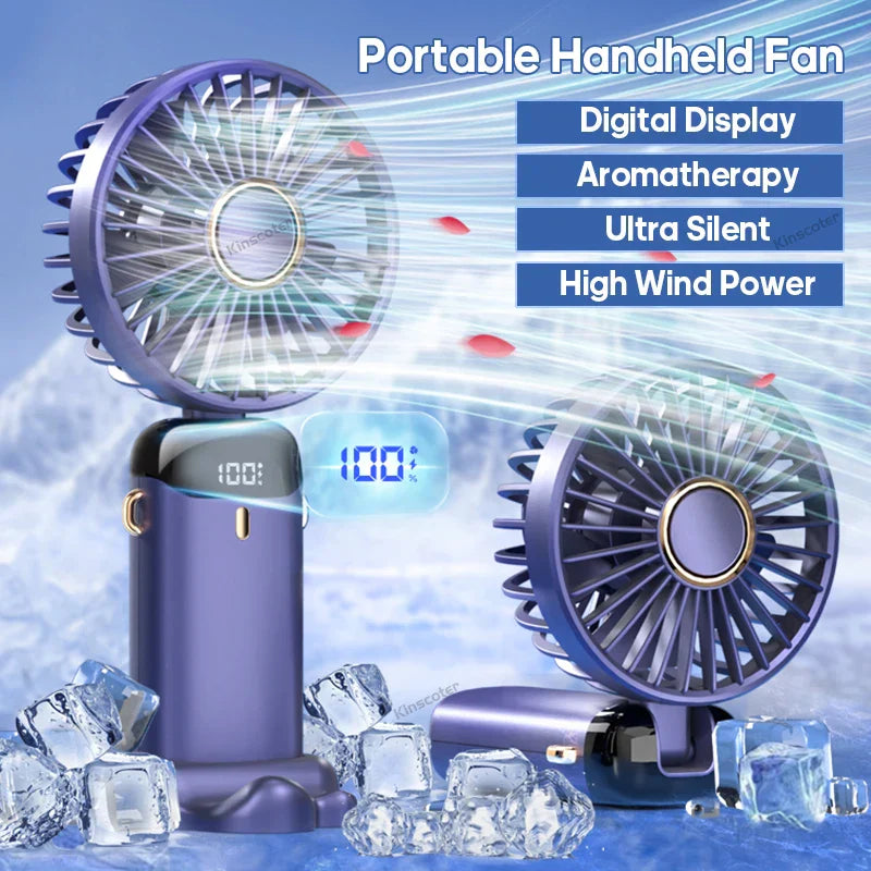 Compact 3-in-1 Portable Fan with LED Screen