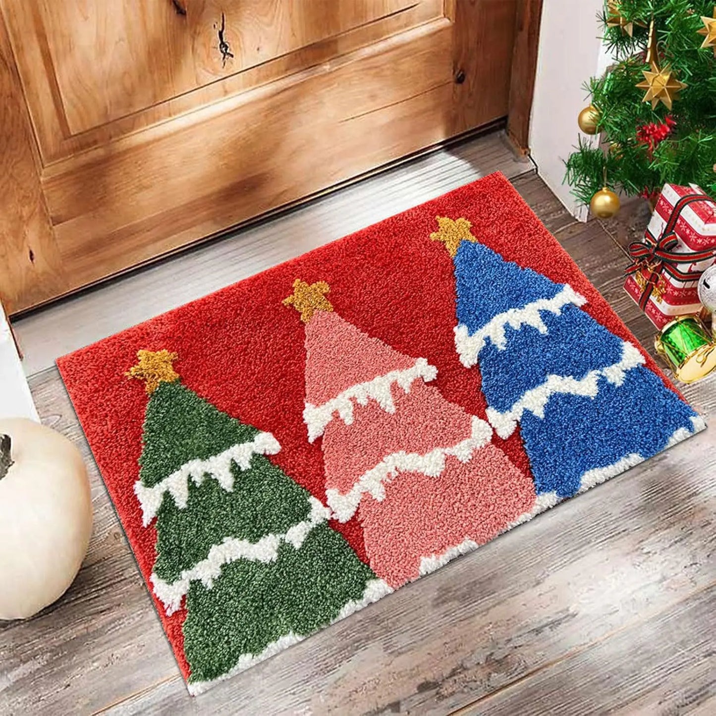 Fun Christmas Doormat with Santa & Gingerbread Design