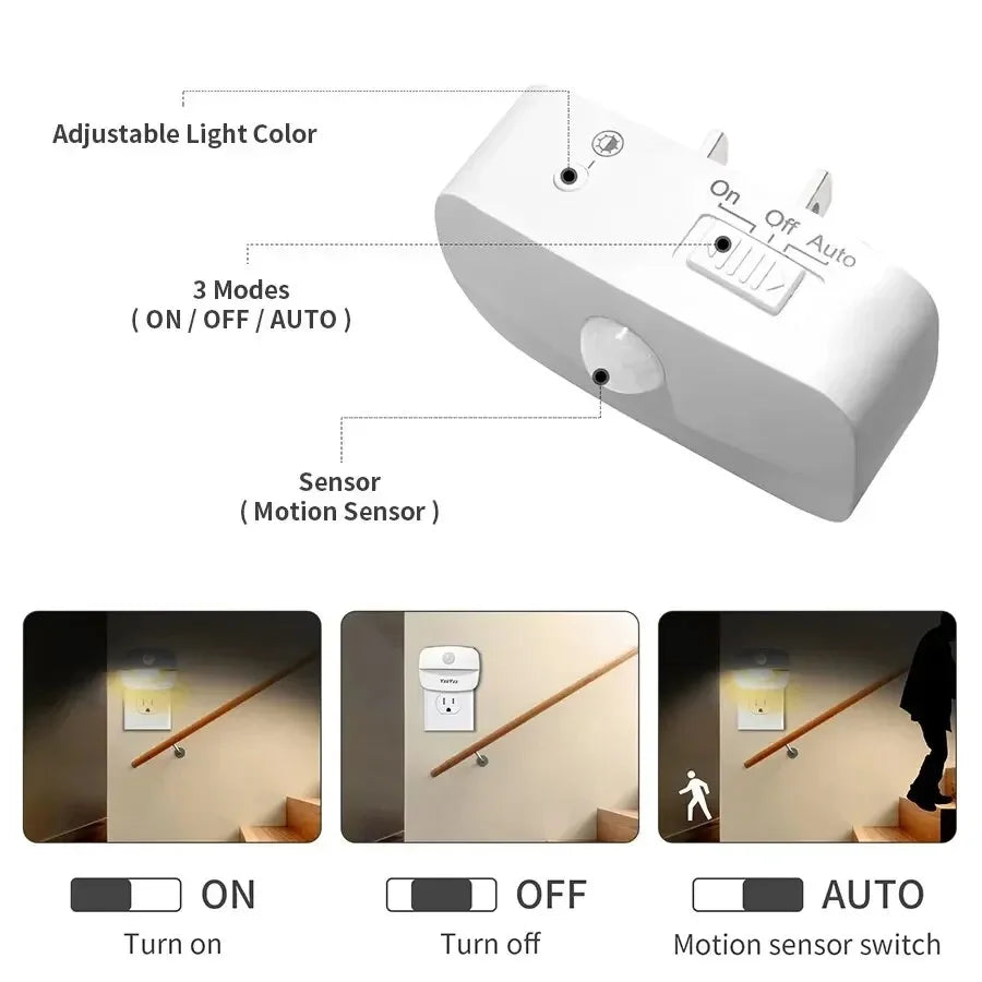 Smart LED Nightlight with Motion Sensor and Dimmer