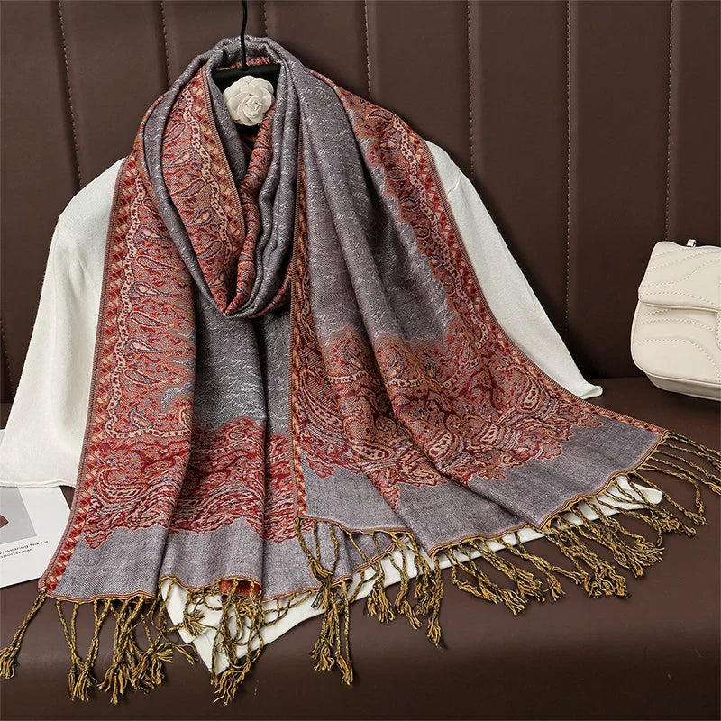 Soft Cashmere Women's Scarf Luxury Warm Print