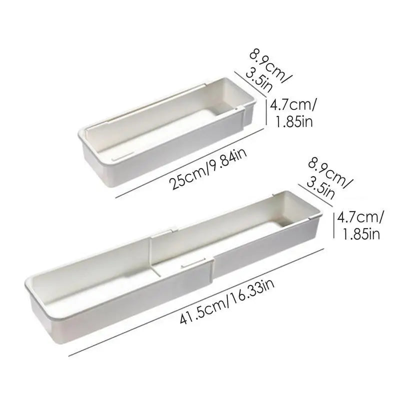 Collapsible Kitchen Utensil Tray Organizer White