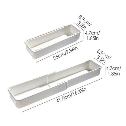 Collapsible Kitchen Utensil Tray Organizer White
