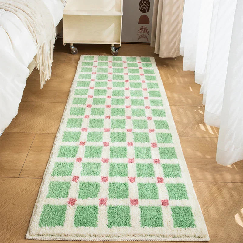 Soft Plush Grid Bathroom Rug