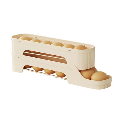 Clear 4-Tier Rolling Egg Storage Container
