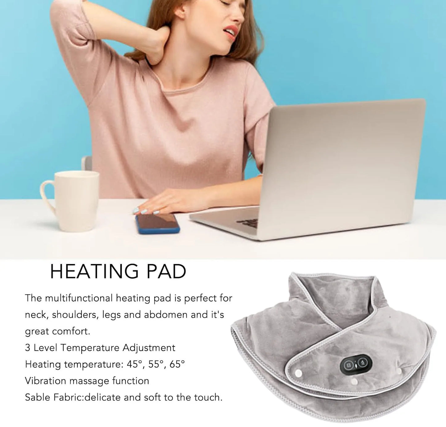 Cozy Heated Massage Cushion for Neck and Shoulders