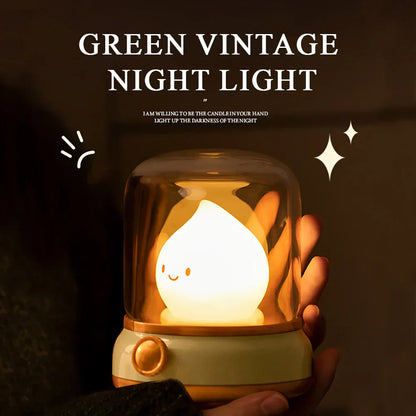 Cozy LED Nightlight | Vintage Oil Lamp Style | USB Powered