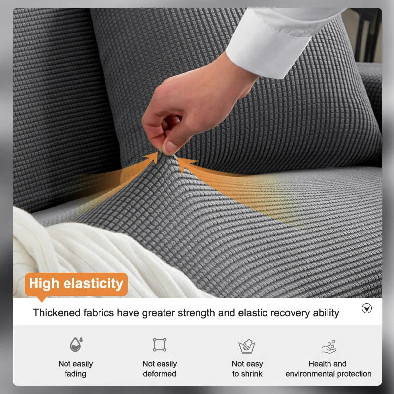 Fits 1-4 Seater, Elastic Sofa Slipcover with Jacquard Pattern