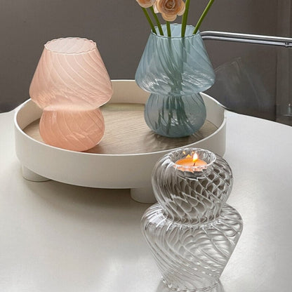 Scandinavian Blue Stripe Glass Vase