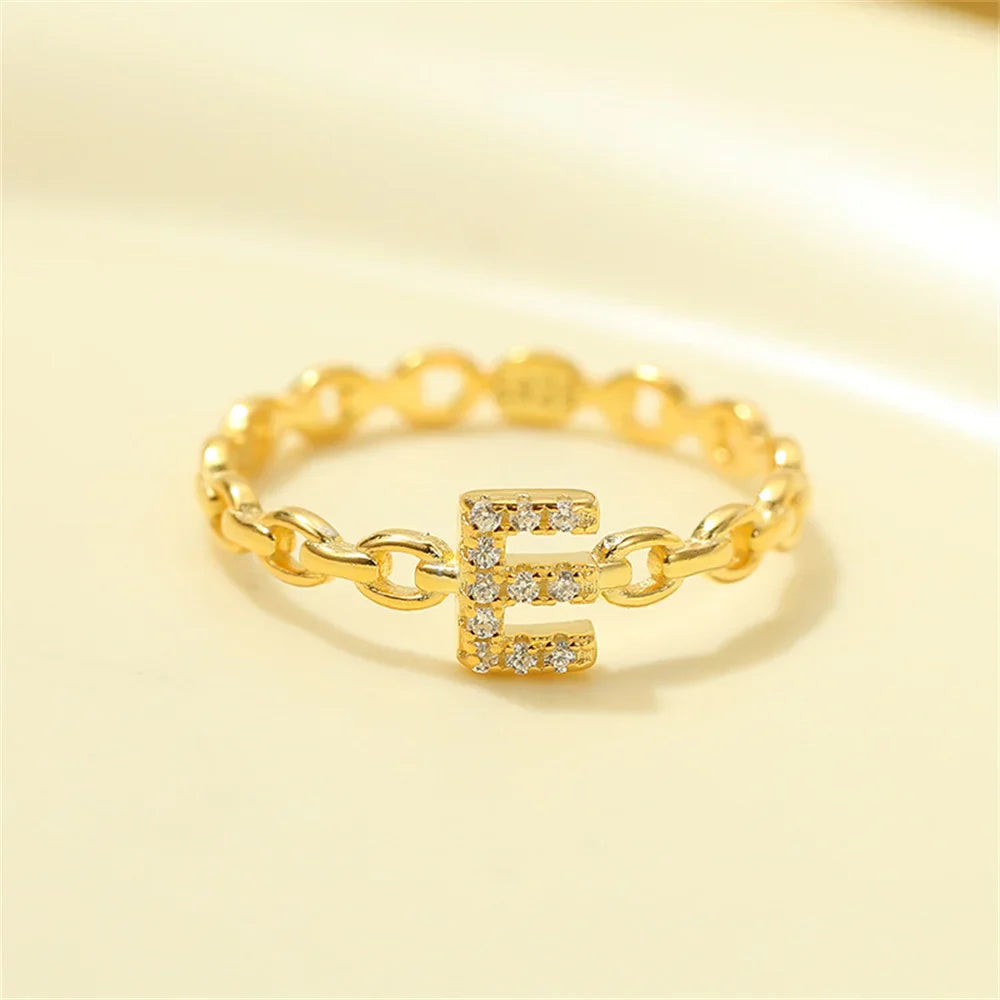 Delicate Diamond Initial Letter Ring