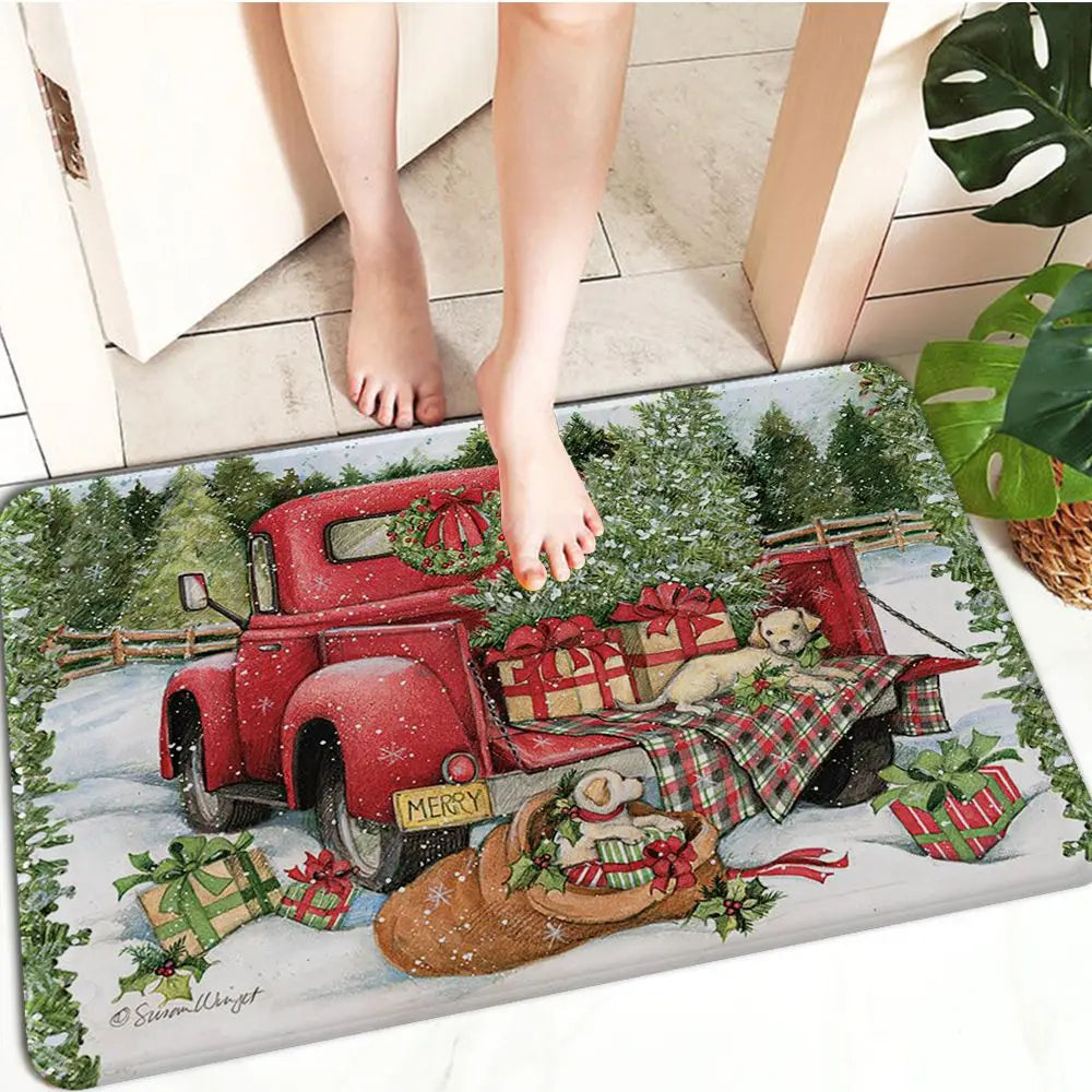Holiday Cheer Christmas Door Mat