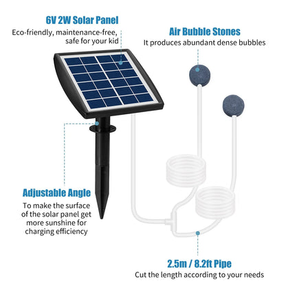 Portable Solar Pond Air Pump Kit