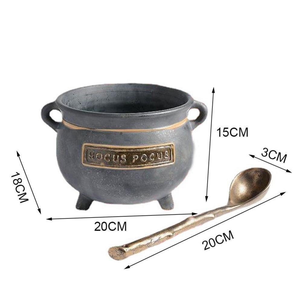 Spooky Witch Cauldron Halloween Bowl