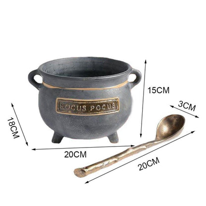 Spooky Witch Cauldron Halloween Bowl