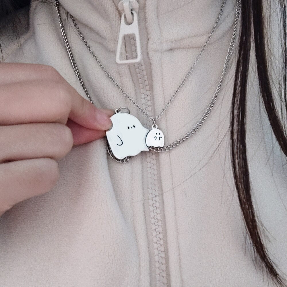 Adorable Ghost Lover Pendant Necklace