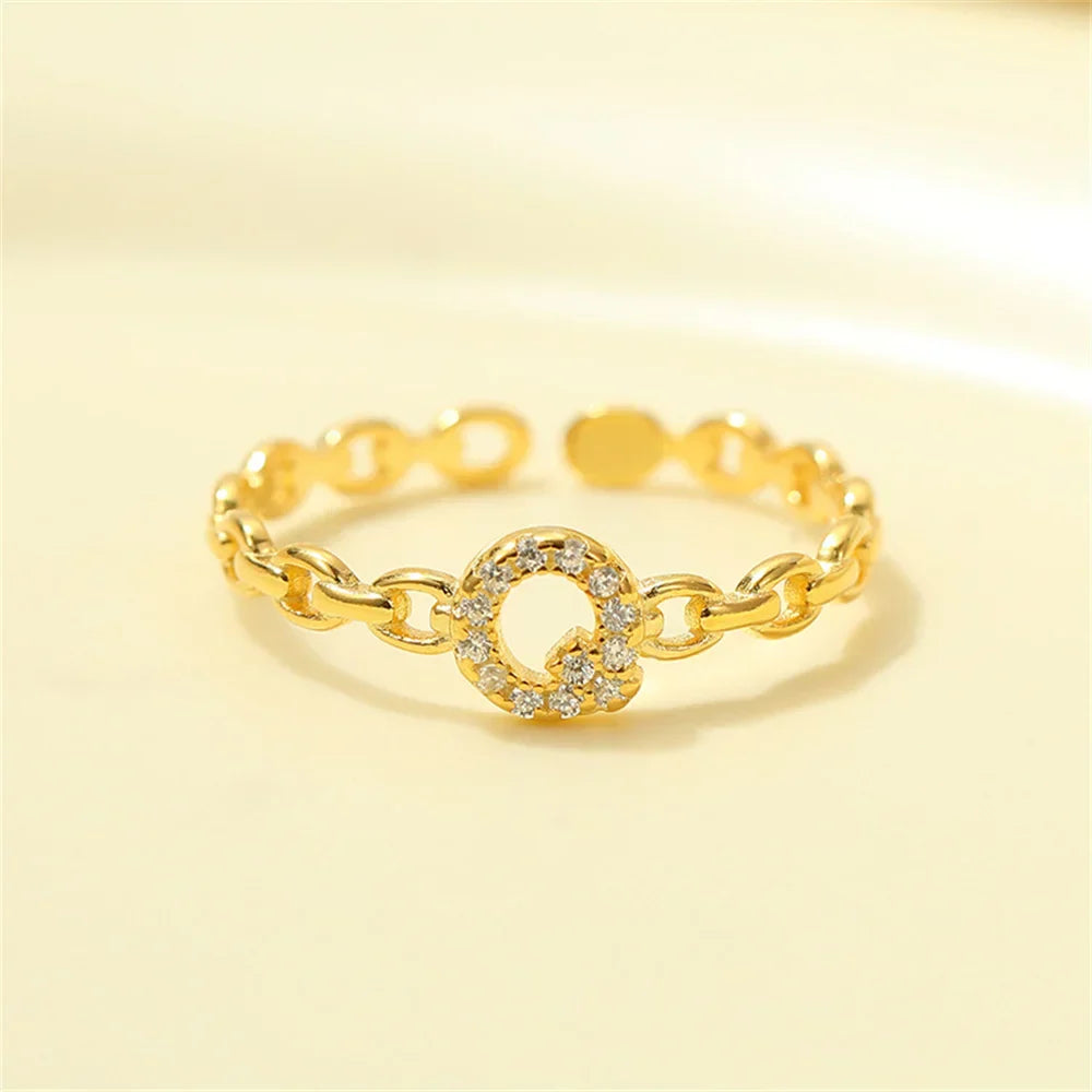 Delicate Diamond Initial Letter Ring