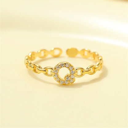 Delicate Diamond Initial Letter Ring