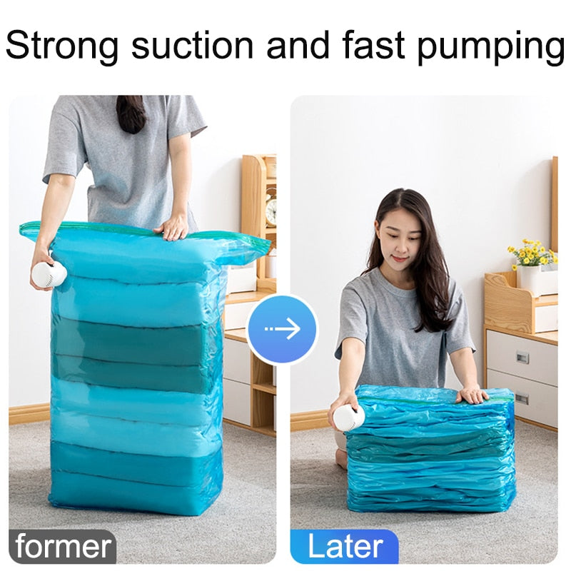 Compact Storage Bag with Vacuum Seal Pump