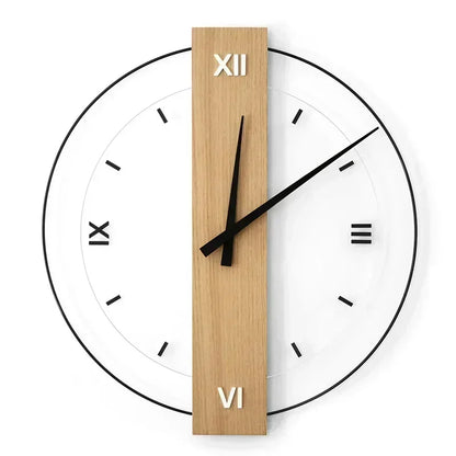 Quiet Wooden Wall Clock with Smooth Mechanism