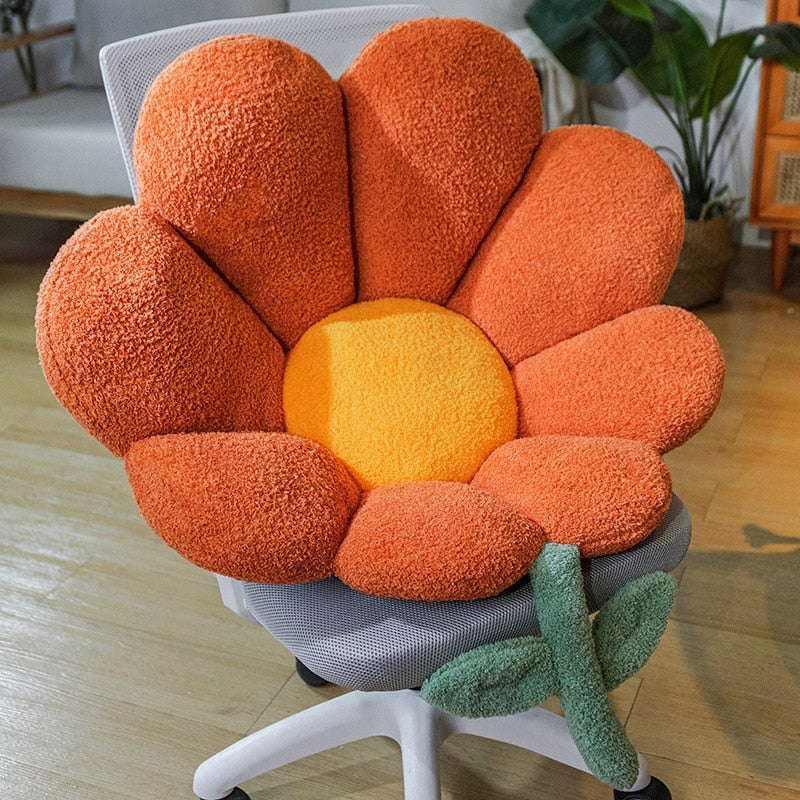 Befez | Yellow Floral Comfortable Chair Cushion