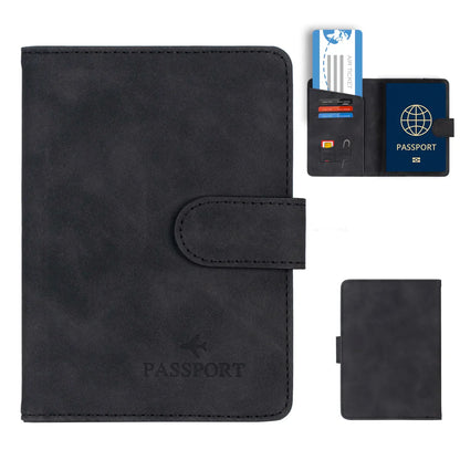 Premium RFID Passport Holder in Genuine Leather Style