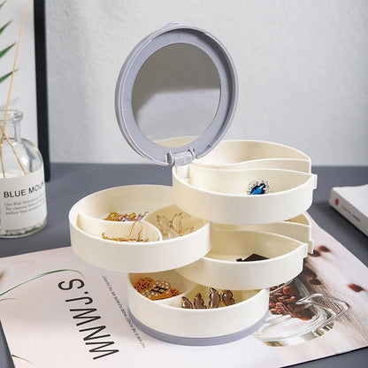 Spinning 3-Tier Jewelry Box Storage Organizer