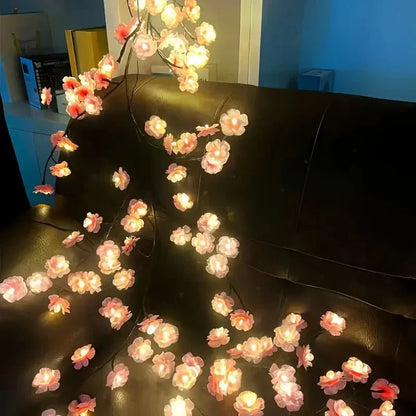 Pink Floral String LED Fairy Lights