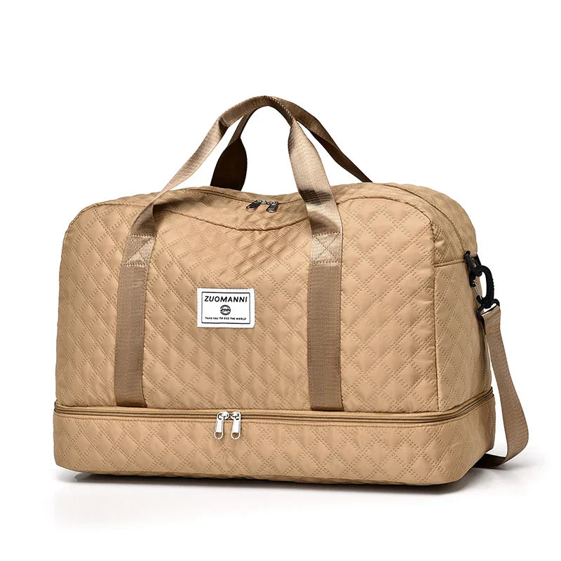 Portable Travel Duffel Bag with Separate Shoe Pocket