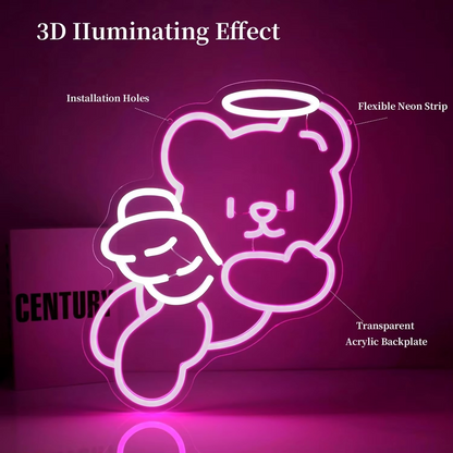 Colorful Bear LED Night Light with Adjustable Brightness